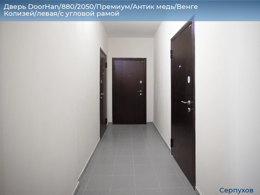 Дверь DoorHan/880/2050/Премиум/Антик медь/Венге Колизей/левая/с угловой рамой, serpukhov.doorhan.ru