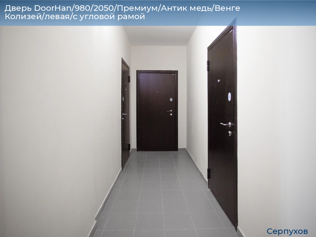 Дверь DoorHan/980/2050/Премиум/Антик медь/Венге Колизей/левая/с угловой рамой, serpukhov.doorhan.ru