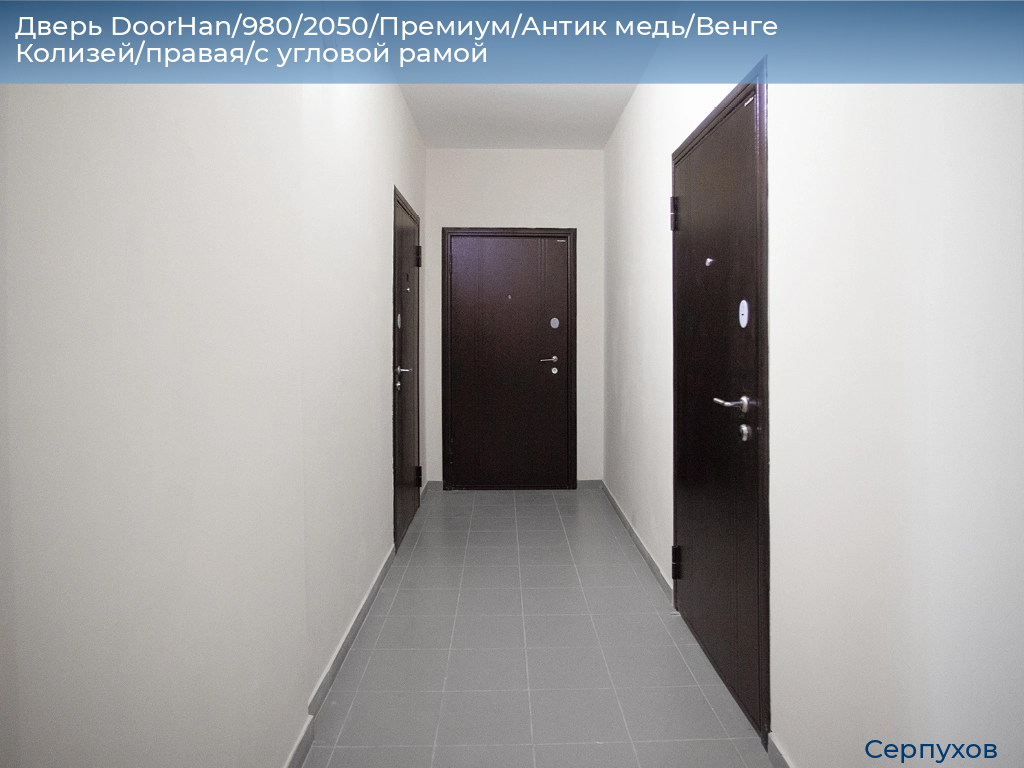 Дверь DoorHan/980/2050/Премиум/Антик медь/Венге Колизей/правая/с угловой рамой, serpukhov.doorhan.ru