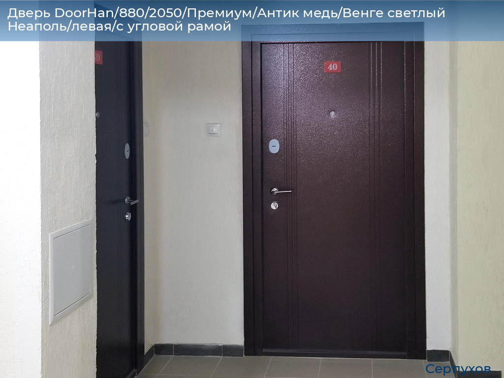 Дверь DoorHan/880/2050/Премиум/Антик медь/Венге светлый Неаполь/левая/с угловой рамой, serpukhov.doorhan.ru