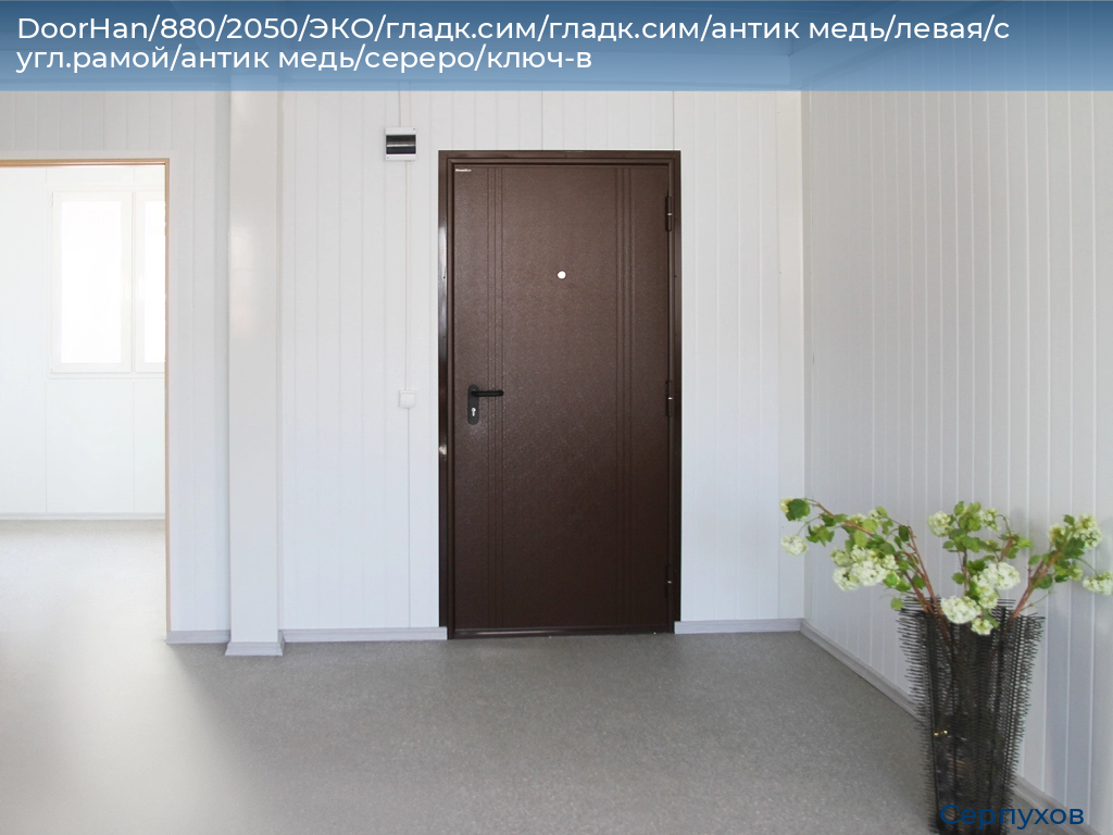 DoorHan/880/2050/ЭКО/гладк.сим/гладк.сим/антик медь/левая/с угл.рамой/антик медь/сереро/ключ-в, serpukhov.doorhan.ru