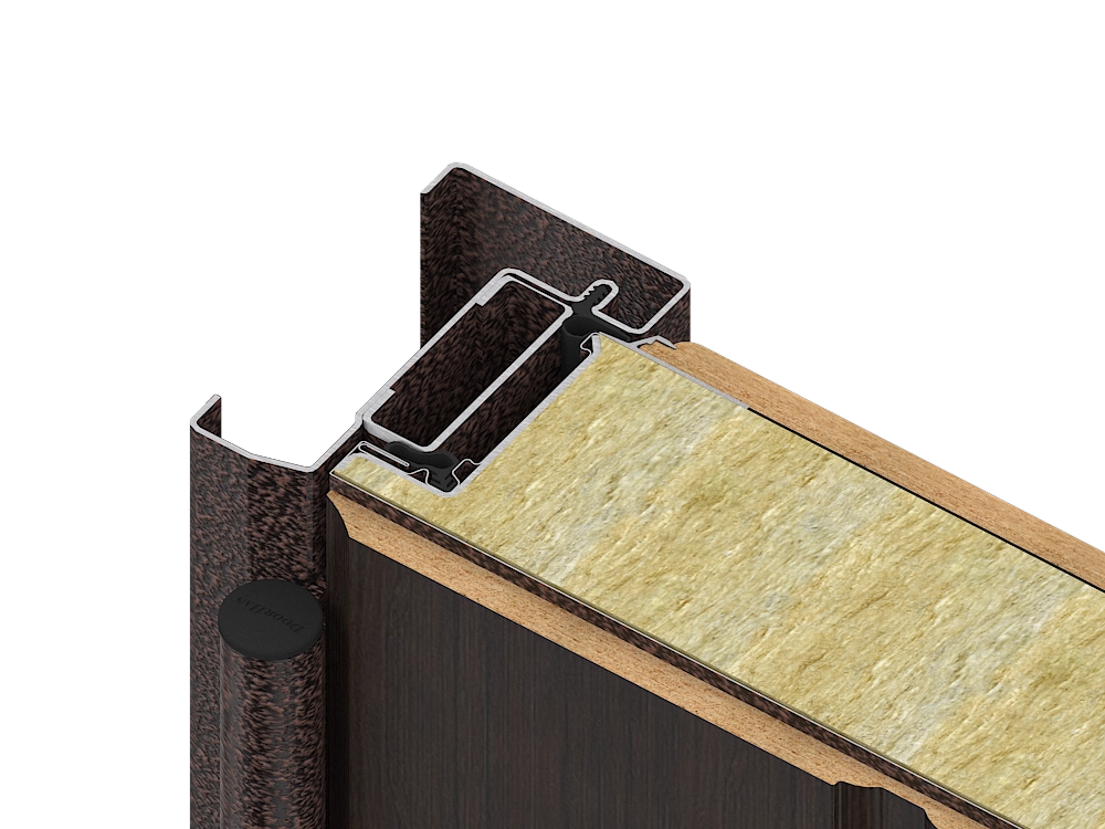 Дверная коробка для врезного монтажа позволяет устанавливать дверь как с открыванием внутрь, так и открыванием наружу, кроме того, она дает возможность устанавливать дверь на объекте без пристенка.