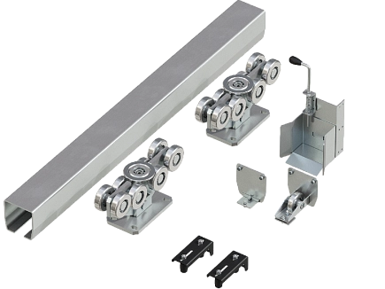 Система роликов и направляющих для балки х/к 138х144х6 l=8000мм